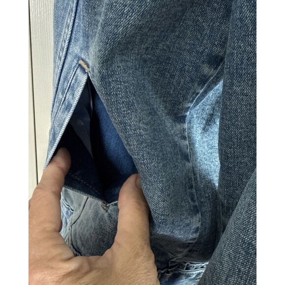 KUT From the Kloth Emma Boyfriend Denim Jean Jacket Womens Sz M Pink Fur Collar - Picture 2 of 16